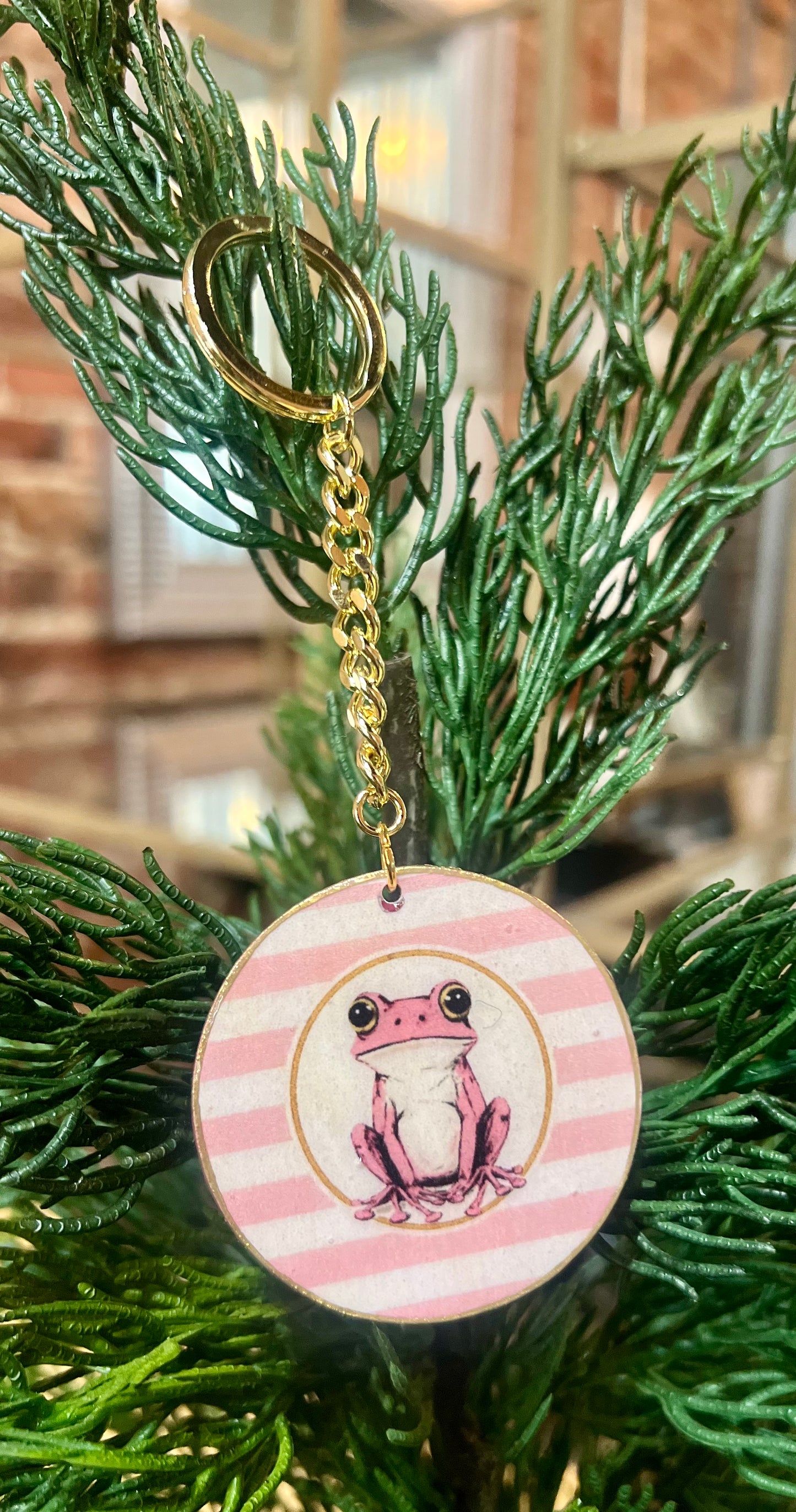 Pink Frog Keychain