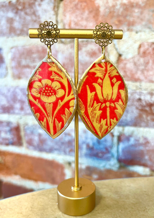 Red and gold floral