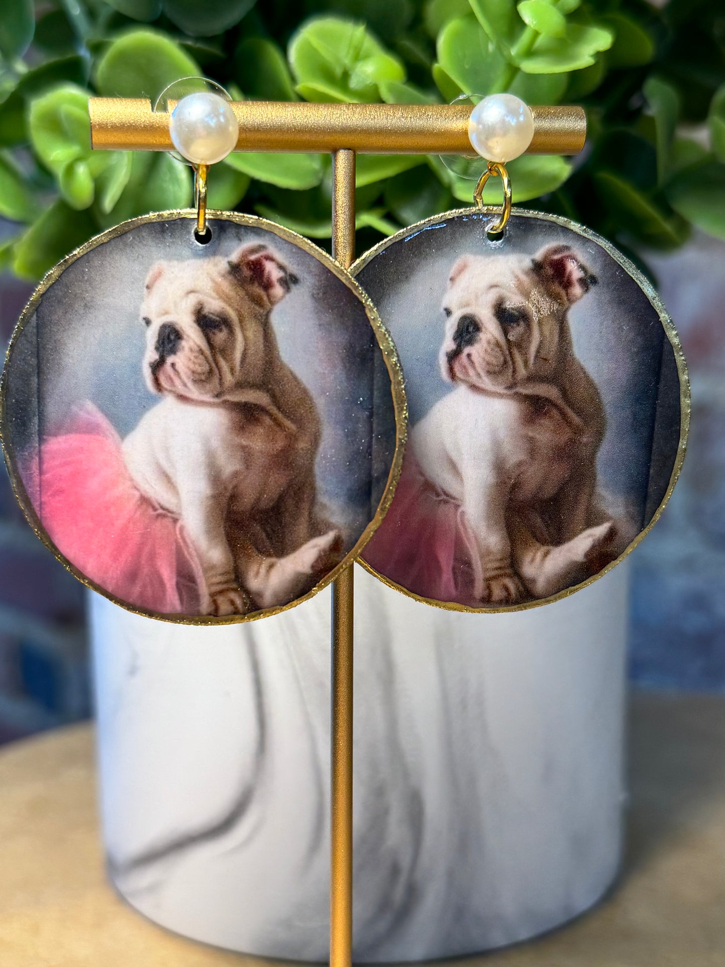 English Bulldog Earrings with