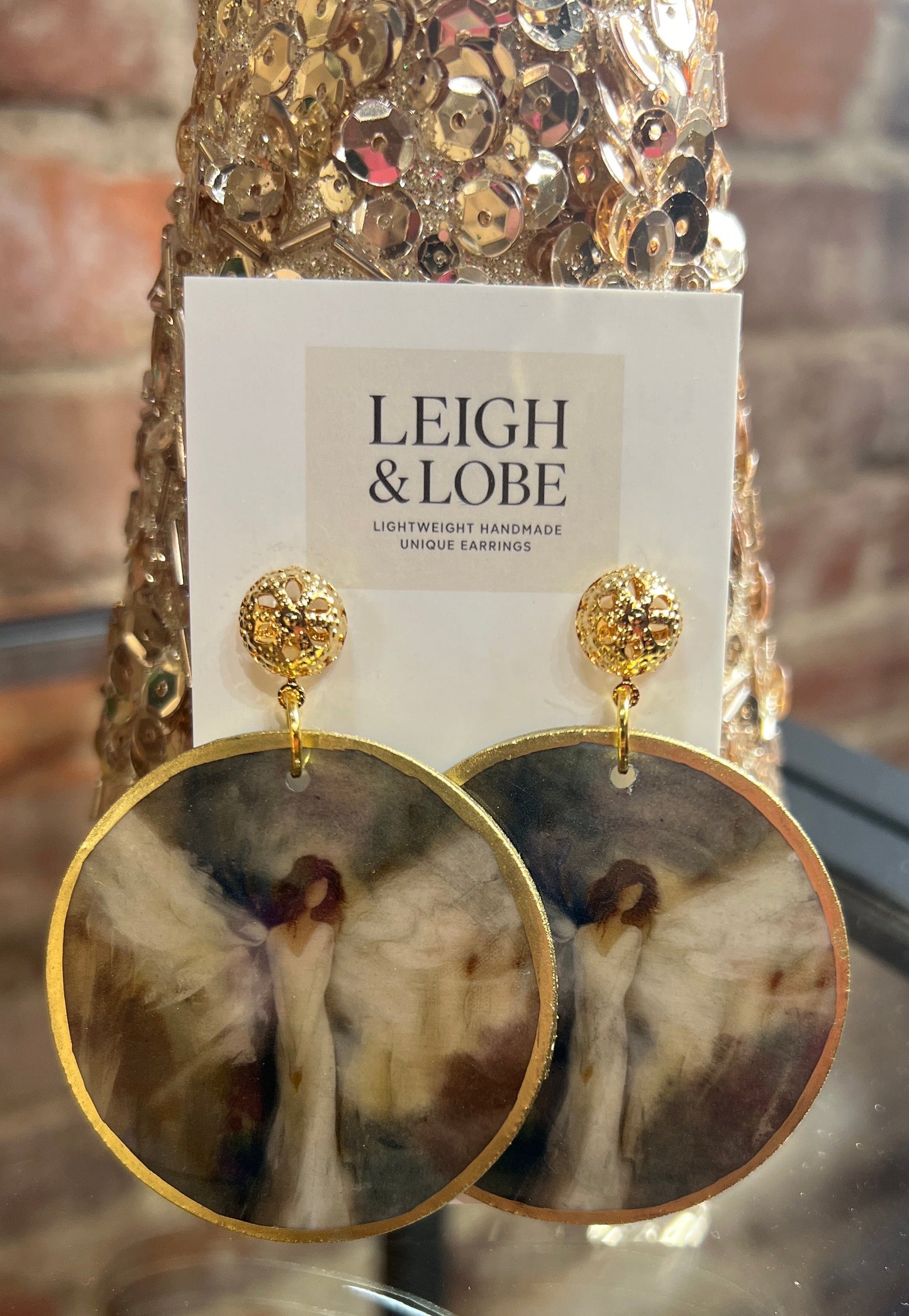 Angel on Gold Studs