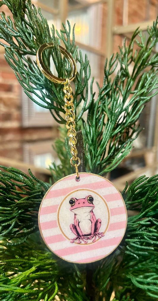 Pink Frog Keychain