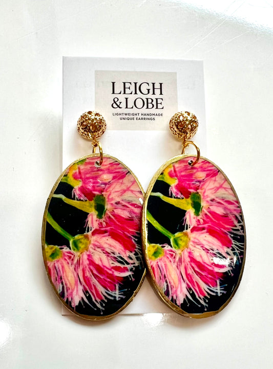 Navy with pink flowers