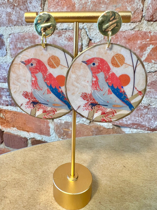 Pink and blue song bird